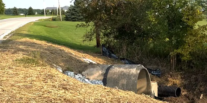 An opening to a culvert