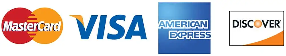 Logos for major credit card companies
