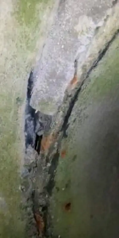 A pipe joint that has become severely offset and threatens the integrity of the pipe system