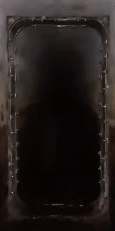 A HydraTite seal installed in a tall box-shaped flume
