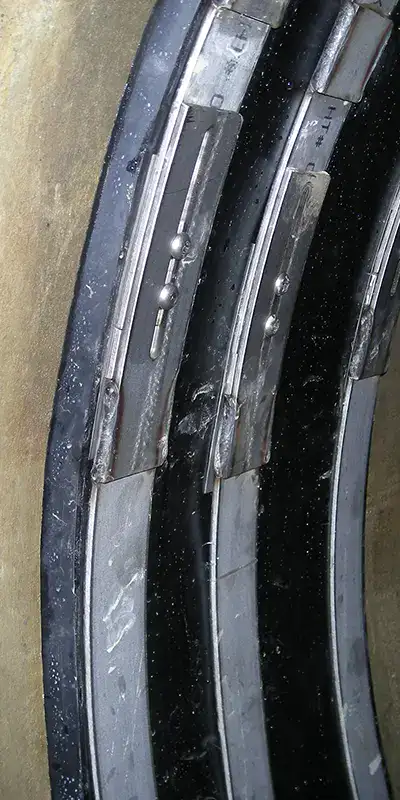 HydraTite Internal Pipe Joint Seal installed over a pipe joint on the inside of a pipe to prevent leaks and restore the pipe