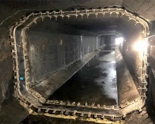 A HydraTite seal installed in an irregularly-shaped pipe