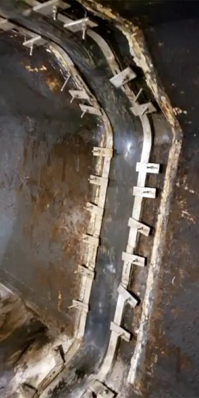 A HydraTite seal installed in an irregularly-shaped pipe
