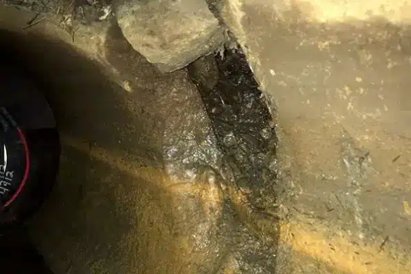 A pipe with serious separation at the joint