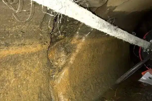 A pipe with serious separation at the joint