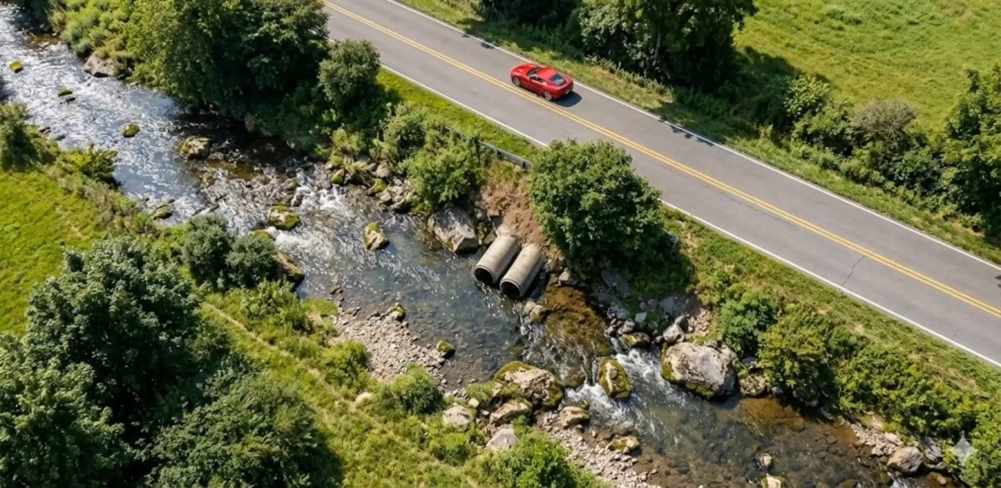 Roadway aerial view placeholder
