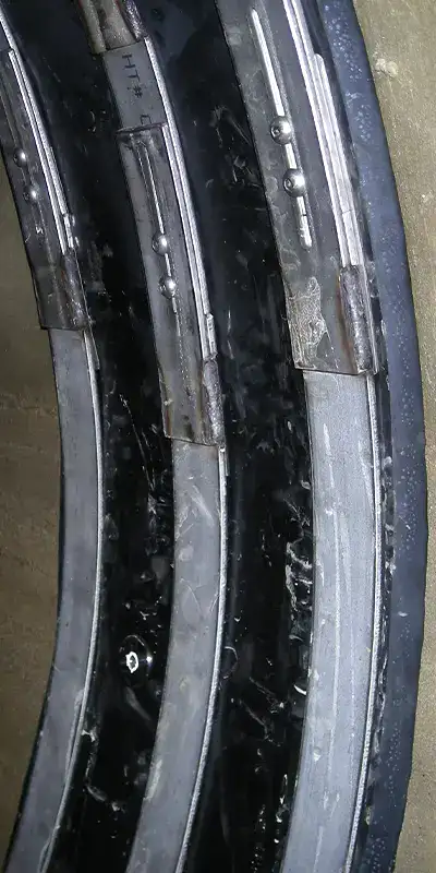HydraTite Internal Pipe Joint Seal installed over a pipe joint on the inside of a pipe to prevent leaks and restore the pipe