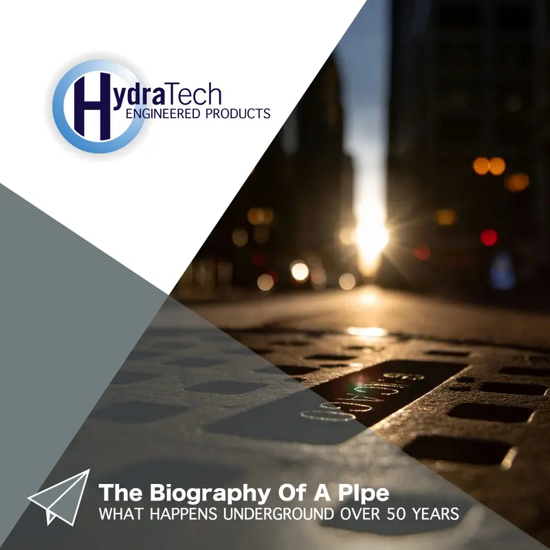 A sewer lid being illuminated by sun that is low on the horizon