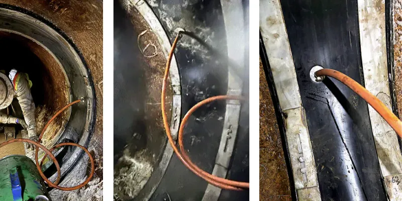 HydraTite seals being air tested to ensure a proper installation