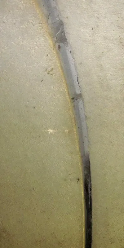A separated joint in a concrete pipe