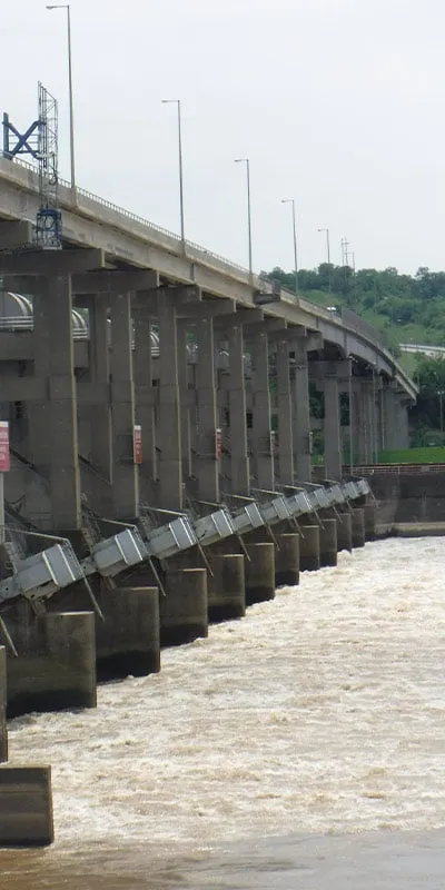 A long bridge running over the water