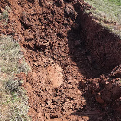 Digging down to a pipe