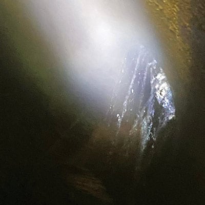 An active leak inside a water main