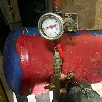 An air pump being used to test a HydraTite seal installation