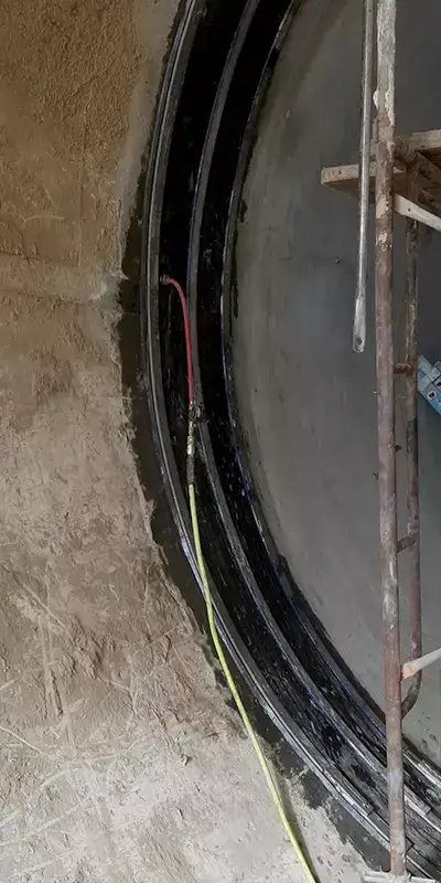 Air testing a HydraTite seal that is installed over a pipe joint