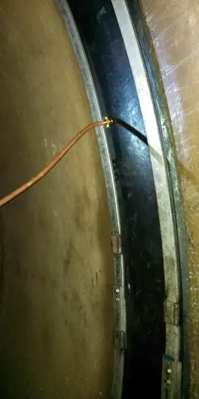 Air being pumped behind a HydraTite seal to test the installation