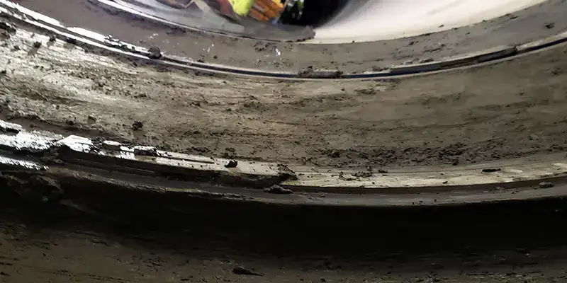 HydraTite installed inside a pipe to seal a joint