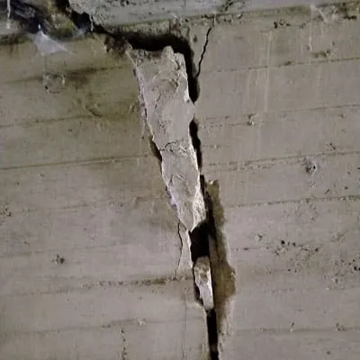 Damaged concrete in a culvert