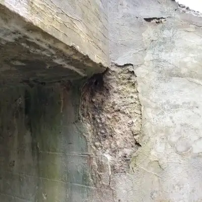 Damaged concrete in a culvert