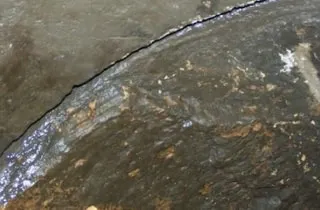 A pipe joint that is compromised