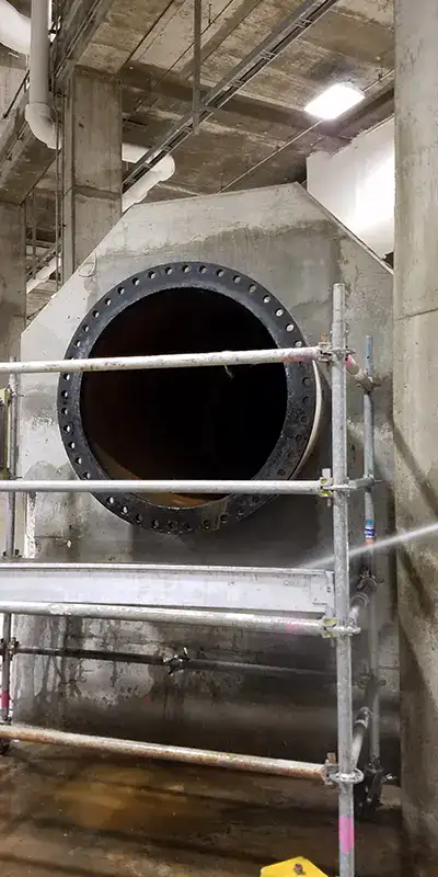 An entrance to a drinking water pipe