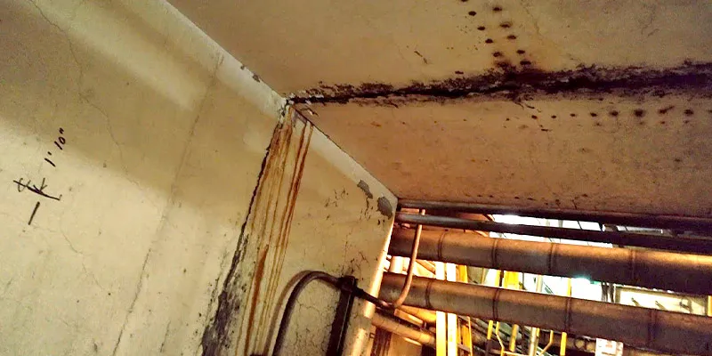 A top corner of a box-shaped tunnel