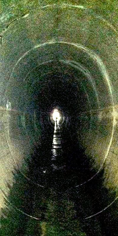 An elliptical pipe under an airport