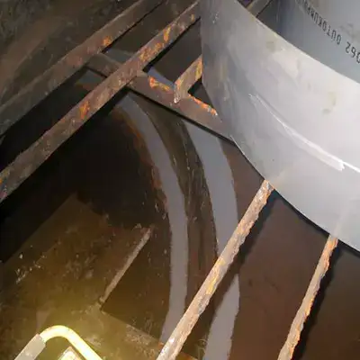 Epoxy applied to the interior of an expansion joint