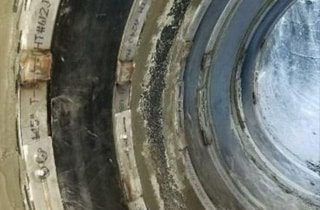A ductile iron pipe sealed with HydraTite