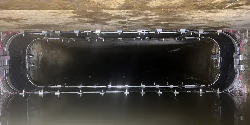HydraTite installed over a joint in an underwater pipe