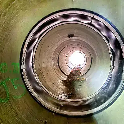 HydraTite sealing a joint in a circular DOT culvert to seal the pipe