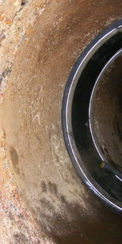 HydraTite seal installed on the inside, sealing a 30" pump suction line