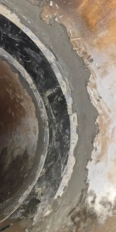 HydraTite installed over a joint with grout coating the edges