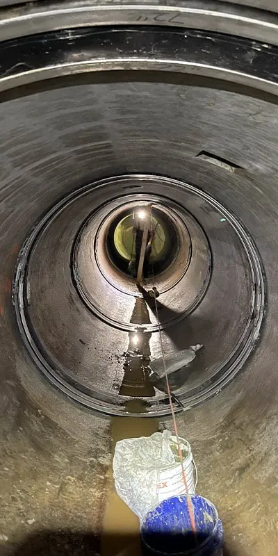 HydraTite installed inside a pipe over joints