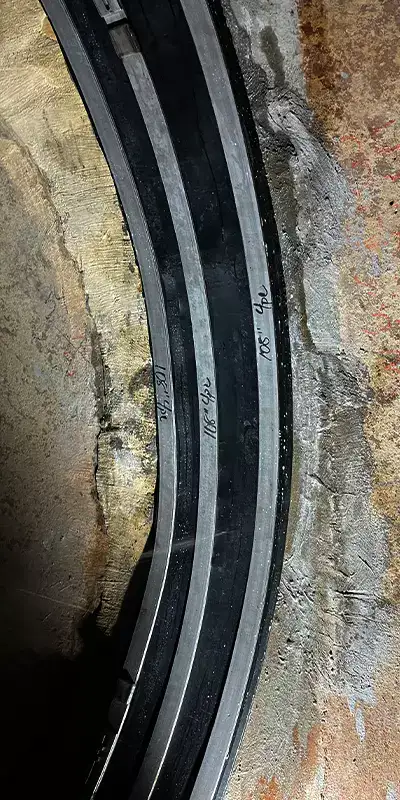 HydraTite installed over a joint in a large-diameter pipe at a power plant