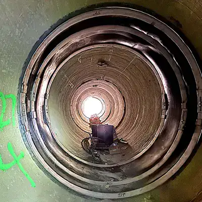 HydraTite sealing a joint in a circular DOT culvert to seal the pipe