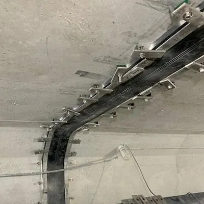 HydraTite installed over a joint in a box-shaped pipe