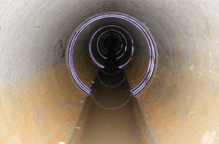 HydraTite seals installed over the joints in this sewer line