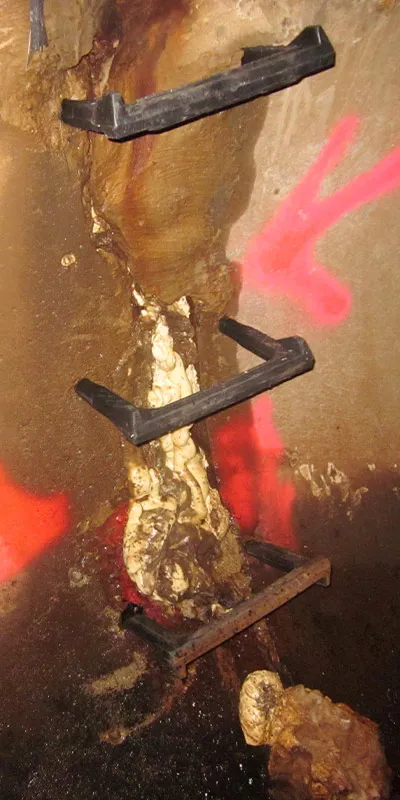 Inside a concrete pipe