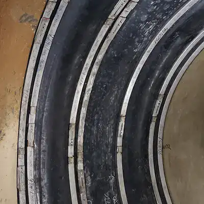 Three interlocking seals installed as a sleeve over a large repair area