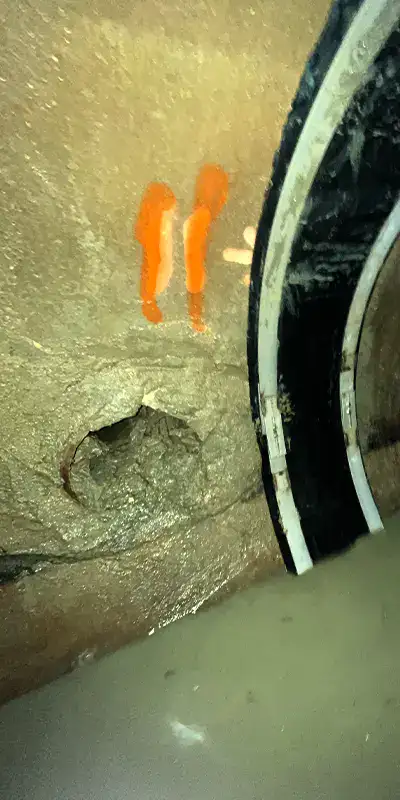 A HydraTite seal installed over a joint inside a circular culvert