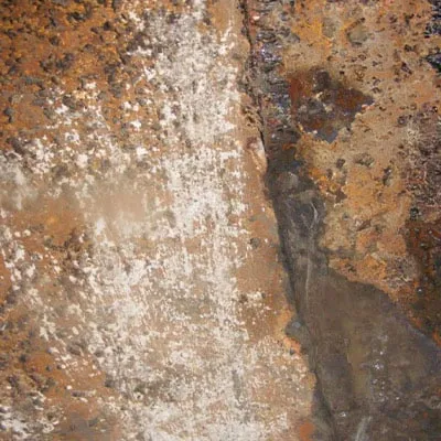 An exposed joint in a pump suction line