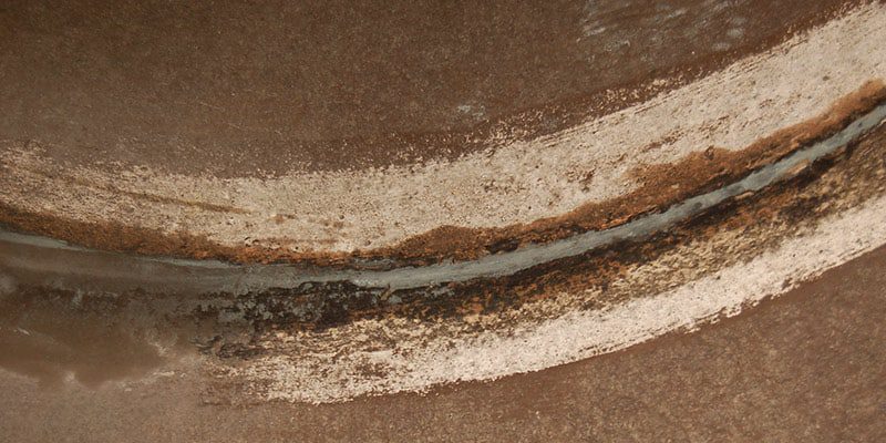 A joint in a PCCP that has had its surface ground clean
