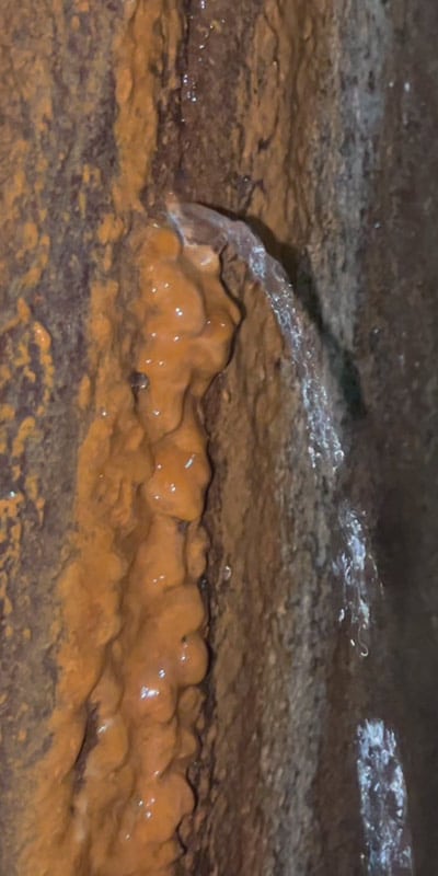 A small but very active leak inside a culvert