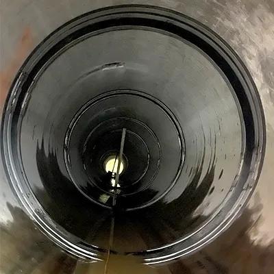 Long run of pipe with the joints sealed with HydraTite