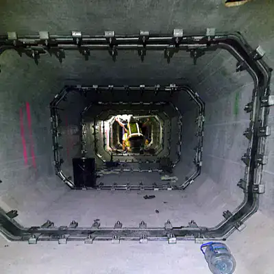HydraTite internal pipe joint seals installed over joints in this box-shaped stormwater drain sump