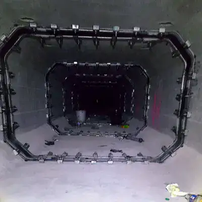 HydraTite internal pipe joint seals installed over joints in this box-shaped stormwater drain sump
