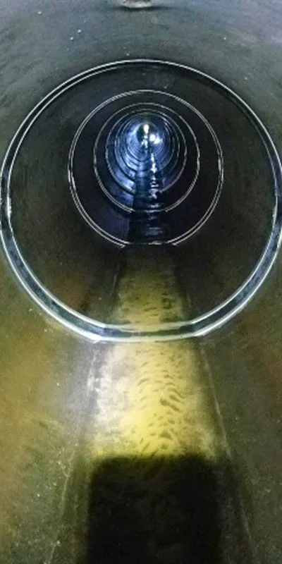 HydraTite sealing many joints in a concrete pipe