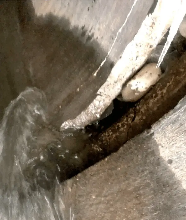 Severely separated joint in a concrete culvert