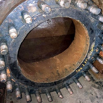 An entrance to a water main pipe